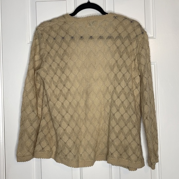 𝅺HELEN Sue Vintage Tan Cardigan Size m medium - Picture 5 of 5